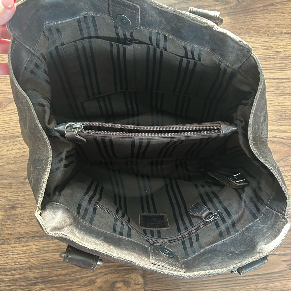 Frye Dark Brown Leather Logo Patch - image 3